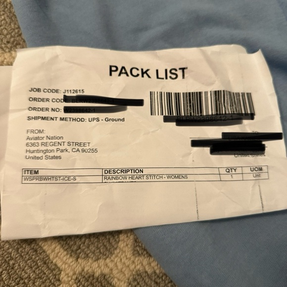 NWT Aviator Nation Rainbow Heart Stitch Sweatpants Ice Small perfect never worn - Picture 6 of 6